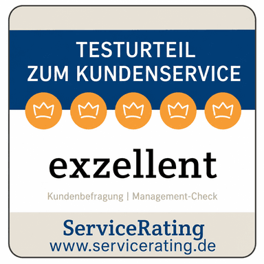ServiceRating Testurteil zum Kundenservice exzellent